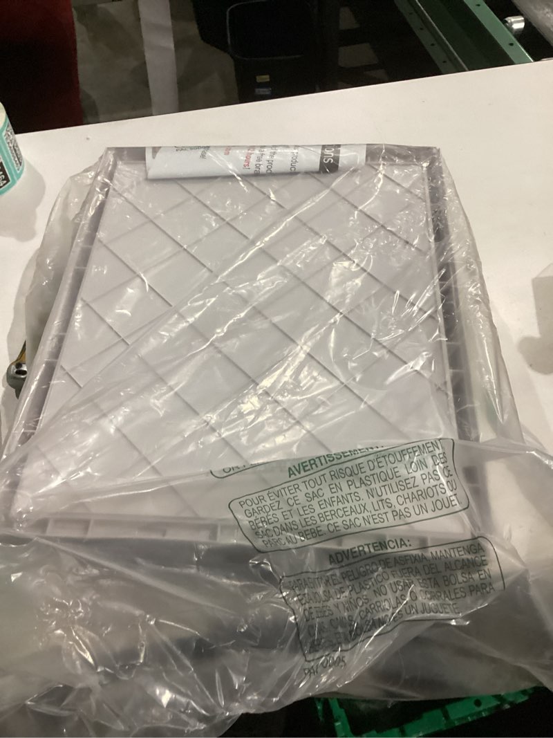 Condition photo showing As Is for CTSNSLH 5 Pack Closet Organizers Storage Box, Closet Storage Stackable Storage Bins, Plastic Drawer Basket for Wardrobe Cupboard Kitchen Bathroom Office, White White-Grey 5 PACK-L