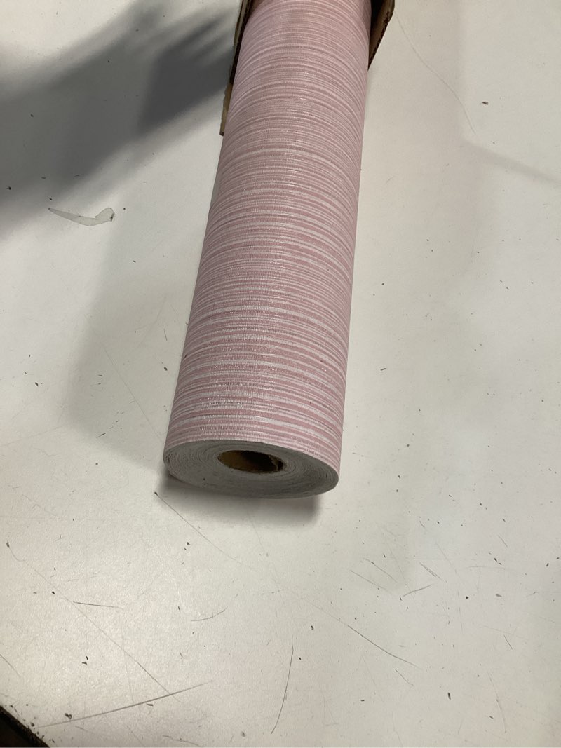Condition photo showing Good Condition for Haimin Grasscloth Wallpaper Textured 24in X 393in Fabric Contact Paper Pink Wall Paper Textured Linen Peel and Stick Self-Adhesive Thick Vinyl Embossed Film Wallpaper (Pink)