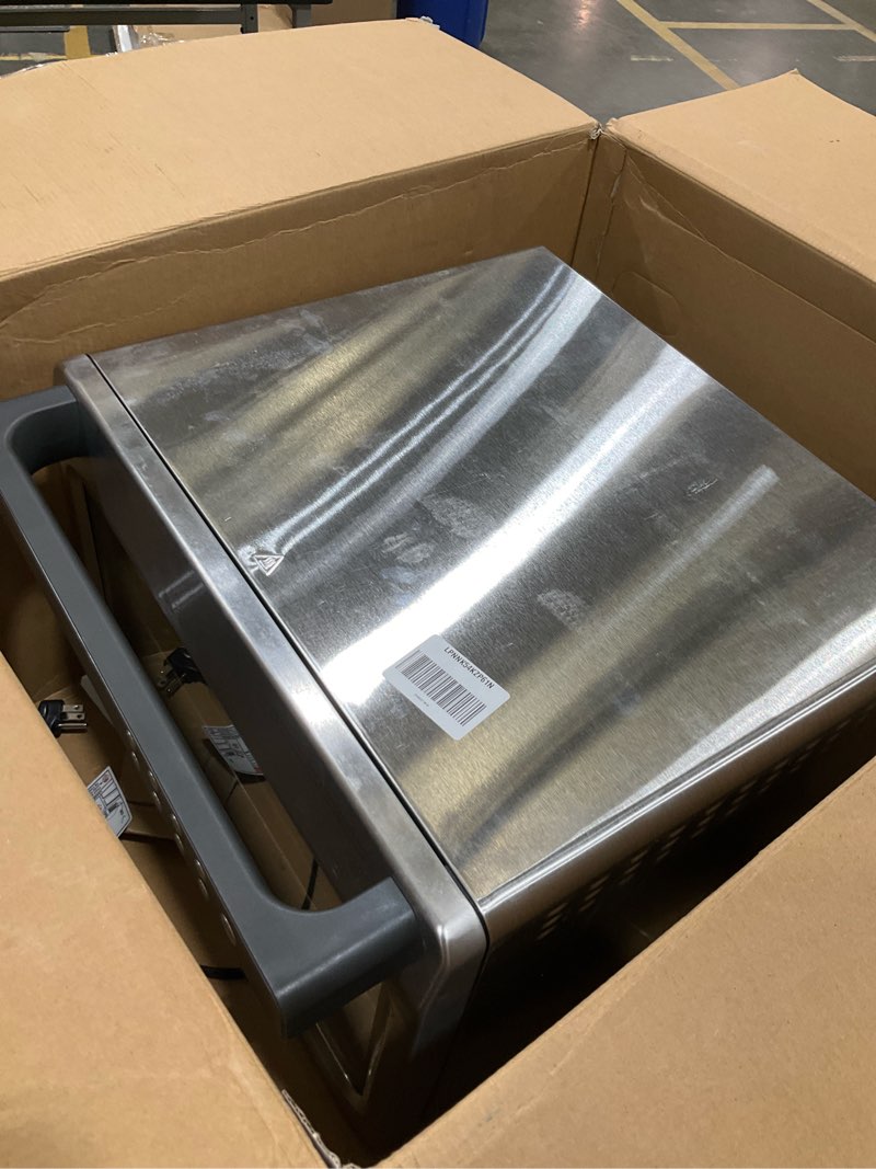 Condition photo showing As Is for Ninja Air Fryer & Toaster Oven | Prestige Smart XL Countertop Oven | Bakes up to 20 Cookies, Fits up to a 12lb Turkey | Pizza, Toast, Bake, Air Fry & Reheat | 1800 Watts | Stainless Steel | DT501? Stainless 10-in-1