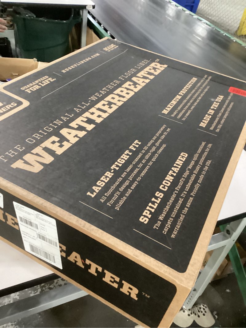 Condition photo showing New/Like New for Husky Liners Weatherbeater Floor Mats | Fits 1999-2007 Ford F-250 & 350 Super Duty, Crew CAB ONLY | Front & 2nd Row, 3-pc Black - 93631