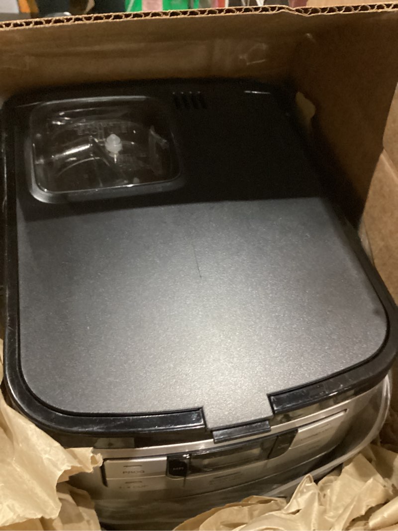 Condition photo showing As Is for (Scratches)  Cuisinart Automatic Grind & Brew 12-Cup Coffee Maker with Blade Grinder, Programmable Coffee Machine Glass Carafe with 1-4 Cup Setting, Brew Pause, Grind-Off Option, DGB-400NAS, Black/Stainless Steel 12-Cup Glass Automatic Grind & Brew Black/Stainless