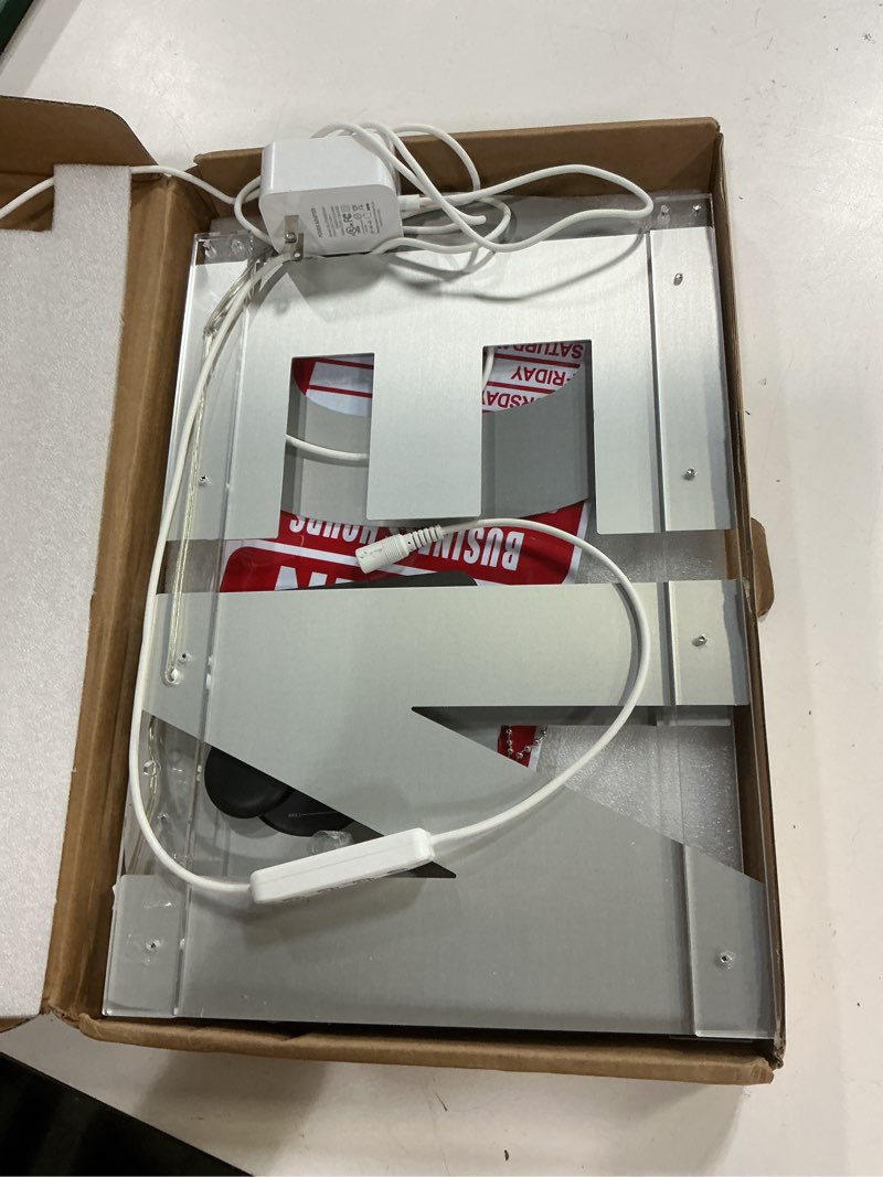 Condition photo showing Good Condition for open sign for business, 30"x10" dimmable large led open signs with hanging installation for bar pubs store restaurant office hotel salon red & blue red blue-30*10inch