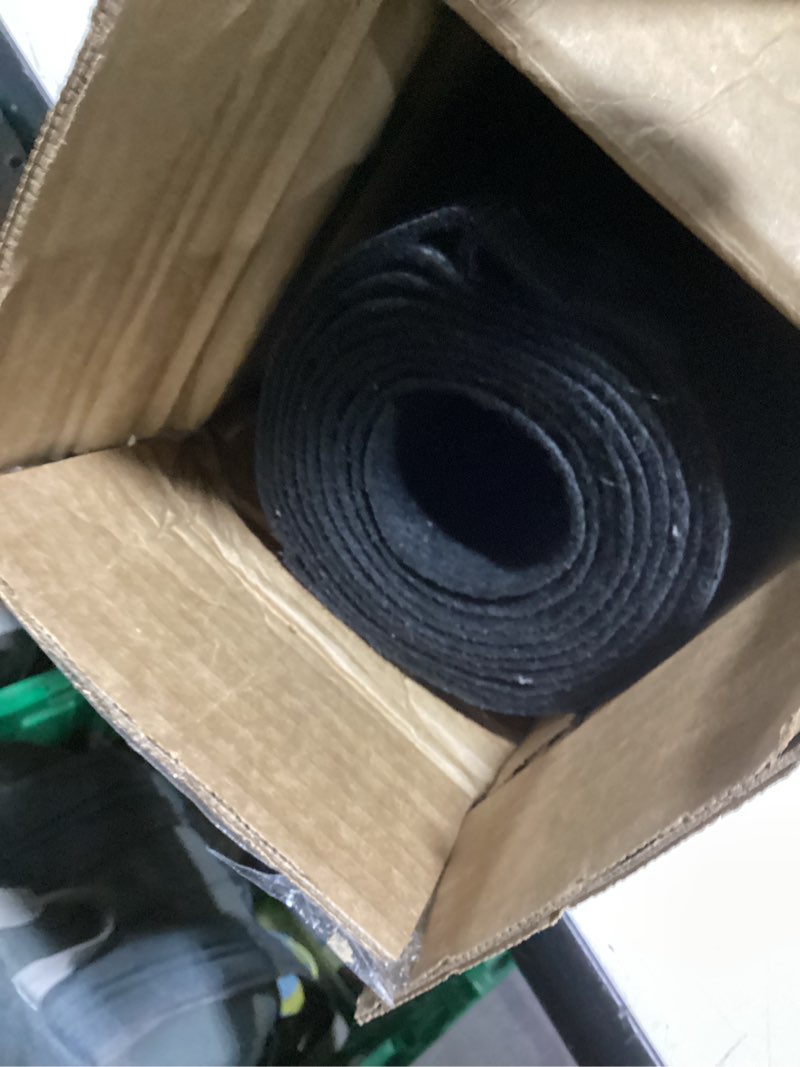 Condition photo showing As Is for black carpet runner 3x10 feet, non-slip waterproof aisle rug with rubber backing, rolled shipping, no creases, perfect for weddings, parties, events, banquets & elegant entrances black 3' x 10' (rectangular)