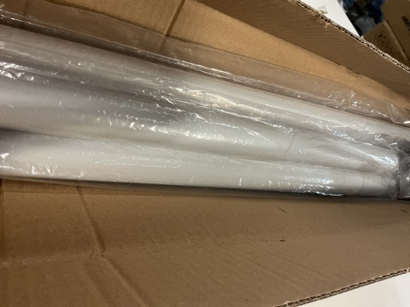 Condition photo showing New/Like New for white tension curtain rods 41-146 in extra long outdoor patio curtain rods no drilling adjustable heavy duty tension rods for windows bathroom living room curtains, rod diameter 1.26in