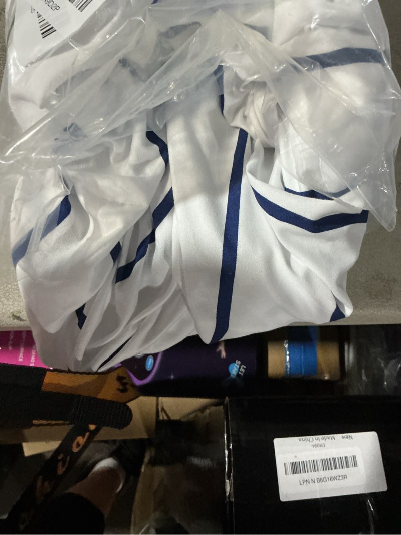 Condition photo showing Good Condition for Striped Sheets - Navy Blue & White Striped Sheets - 1 Flat & 1 Fitted & 1 Pillowcase w/ Deep Pockets – Wrinkle & Fade Free - Soft, Breathable & Cooling – Luxury Pinstripe Bedding - Twin Size Bed Set 03 - Navy Stripe Twin