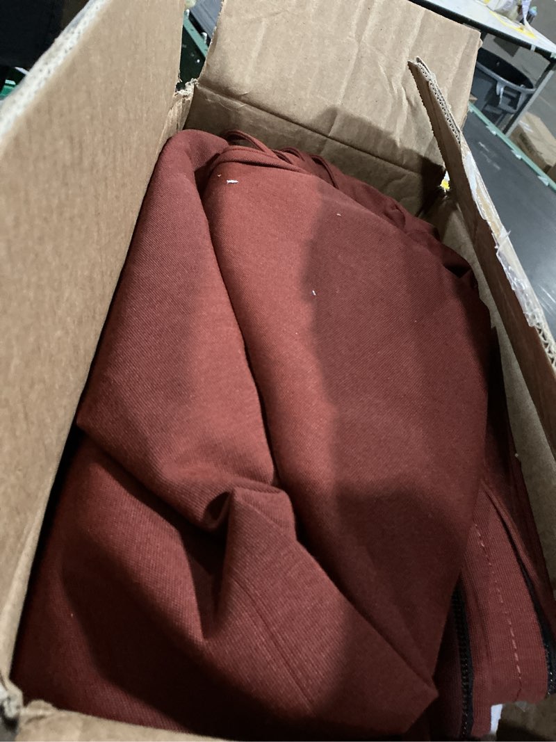 Condition photo showing Good Condition for sunbrella outdoor patio chair cushions set of 4, water-resistant stain-resistant weather resistant patio seat cushions pad with adjustable straps,20"x20"x3.1",sunbrella canvas henna sunbrella canvas henna 20"x20"x3.1"