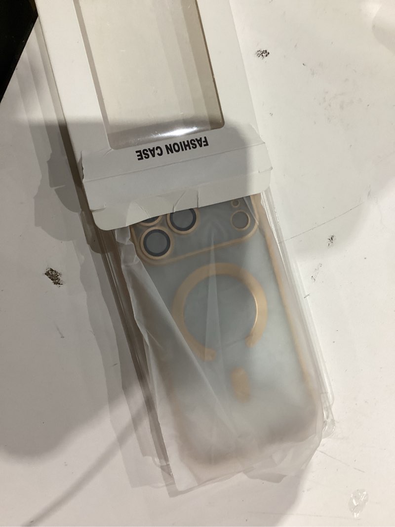 Condition photo showing Good Condition for misea magnetic for iphone 17 pro max case compatible with magsafe [never yellowing] [military grade drop protection] full camera lens protector plating soft clear phone case for women, gold gold for iphone 17 pro max