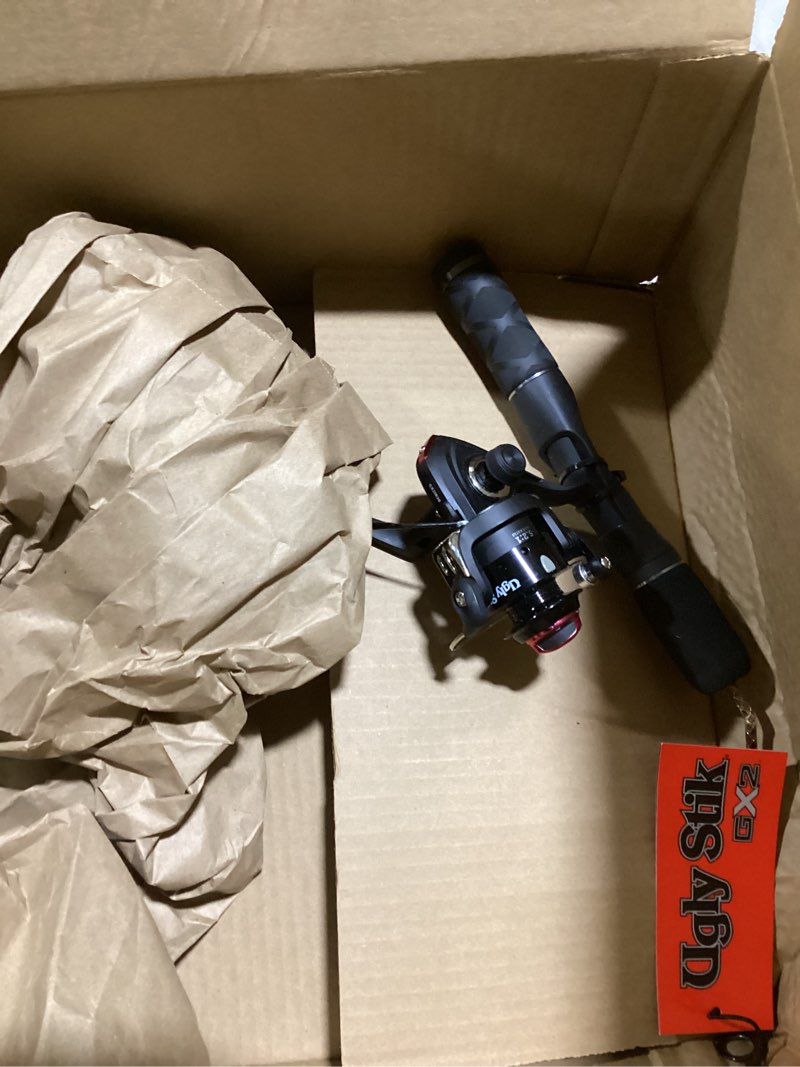 Condition photo showing Good Condition for ugly stik gx2 ice spinning reel and fishing rod combo
