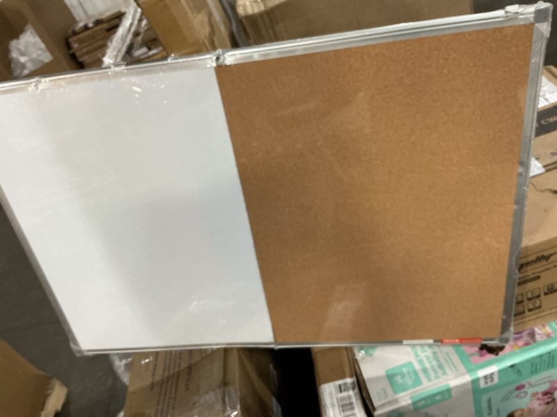 Condition photo showing As Is for vevor 36"x 24" whiteboard & cork board combo with aluminum frame – 2-in-1 magnetic dry erase bulletin board for wall mount – ideal for school, home, office 36"x24"