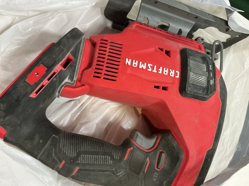 Condition photo showing As Is for craftsman v20 20-volt max variable speed keyless cordless jigsaw (battery not included and