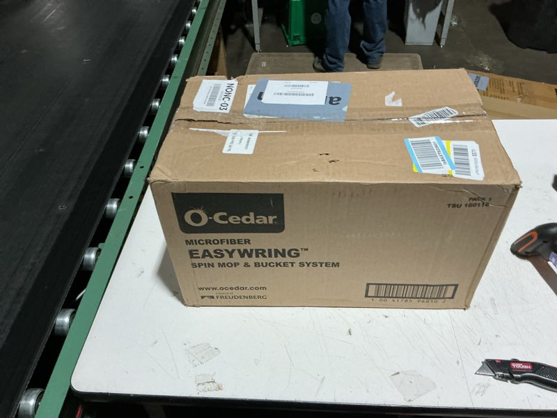 Condition photo showing Good Condition for o-cedar easywring microfiber spin mop, bucket floor cleaning system, red, gray, standard