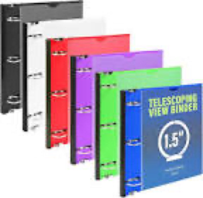 henoyso 6 pcs 1 inch telescoping 3 ring binder with expandable telescoping spine 200 sheets capacity