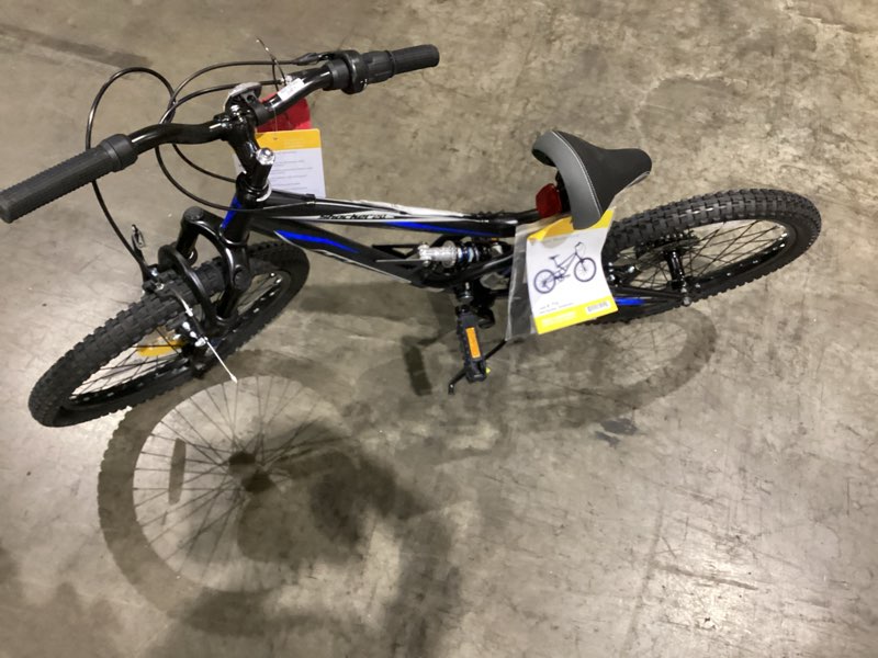 Condition photo showing As Is for hyper bicycles 20" boys shocker mountain bike, kids, black, recommended age group 8 to 13 years old