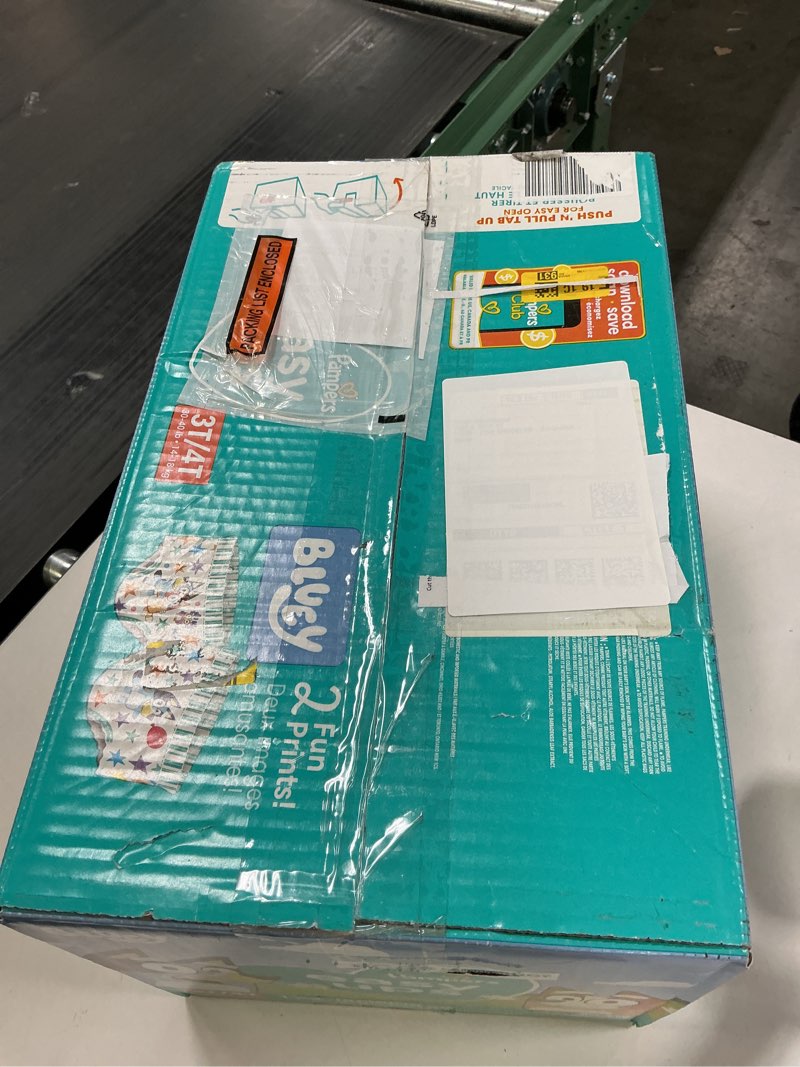 Condition photo showing New/Like New for Pampers Training Pants - Easy Ups Boys & Girls Bluey - Size 3T-4T, 124 Count, Children's Potty Underwear (Packaging May Vary) 3T-4T 124