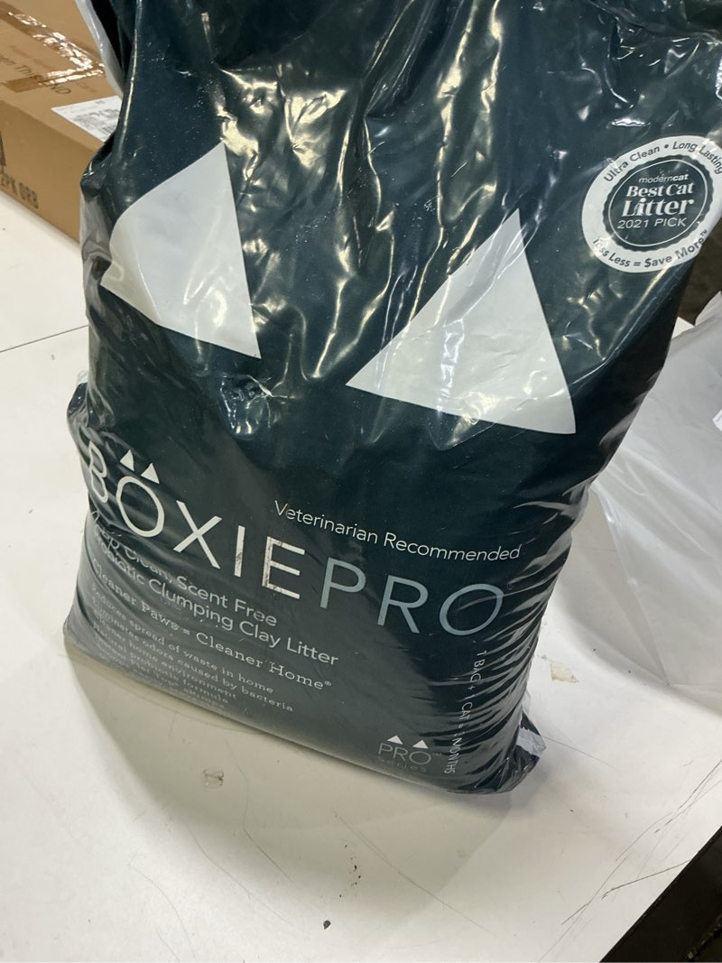 Condition photo showing New/Like New for Boxie Probiotic Cat Litter, 40 Day Odor Control, Clumping Clay Kitty Litter, Odor Eliminating Probiotics, Dust-Free, No Fragrances No Fillers, 40 lb PRO 40 lb