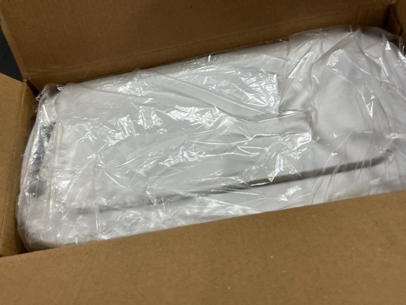 Condition photo showing New/Like New for Small Bathroom Trash Can with Lid Press-Top 1.8 Gallon Mini White Garbage Can with Pop-up Lid Stainless Steel Slim Wastebasket for Toilet, Bedroom, Kitchen