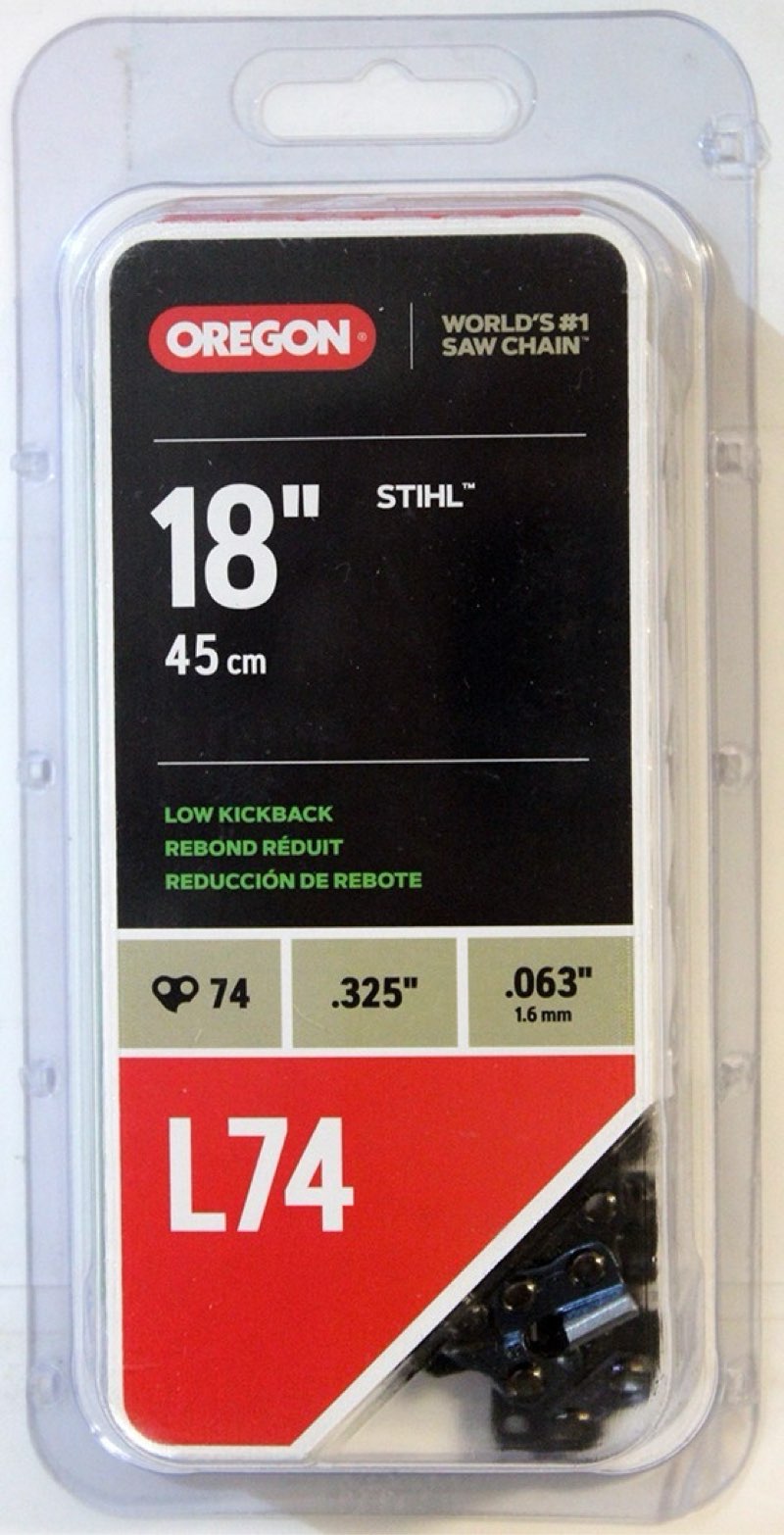 oregon l74 controlcut 18-inch chainsaw chain