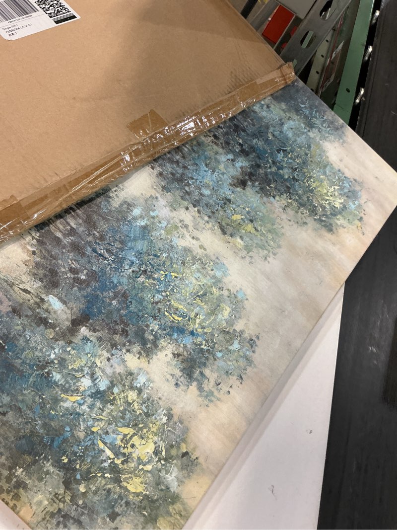 Condition photo showing Good Condition for tree painting canvas wall art: textured forest scenery picture nature trees landscape artwork print bedroom living room decor tree 01 24"l x 16"w
