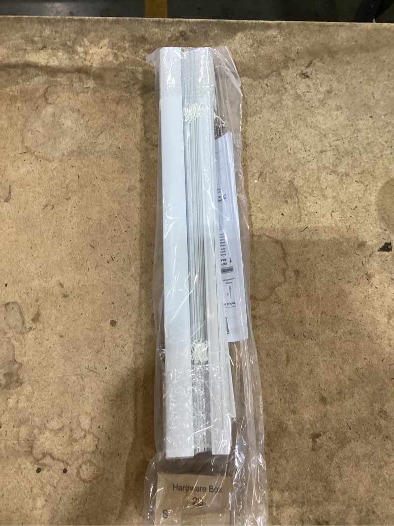 Condition photo showing New/Like New for lazblinds cordless white 1" room darkening vinyl mini blinds, 20" w x 36" h horizontal window blinds for home, cordless shades for indoor windows white 20"w x 36"h