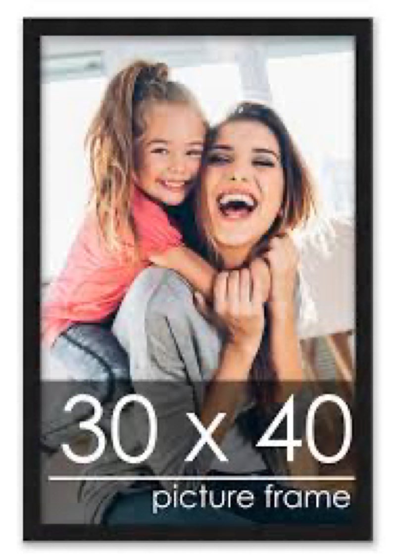 fxojyvo engineered wood 30x40 frame, black picture frame for 30 x 40 inch poster puzzle photo, light