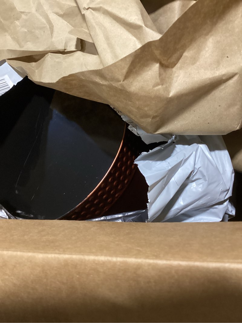 Condition photo showing Good Condition for Indestructible Metal Dog Toy Bin: Copper Pet Toy Storage Basket for Living Room Area, Sturdy Chew Proof Puppy Toy Box with Handle, Large Capacity 25-Quart (1 Pack, Copper, Oval) Copper 1