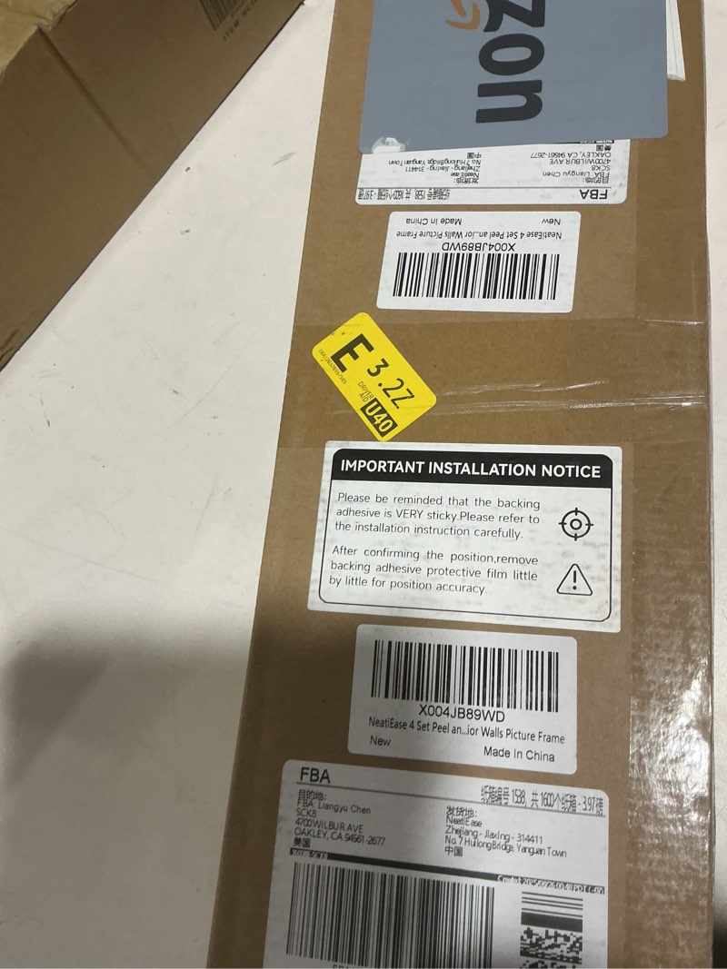 Condition photo showing Good Condition for NeatiEase 4 Set Peel and Stick Wall Molding Trim Kit, 24" x24" Premade Wainscoting Panels, Self Adhesive Moulding Panel for Interior Walls Picture Frame 24"x24" 4-Frame, White