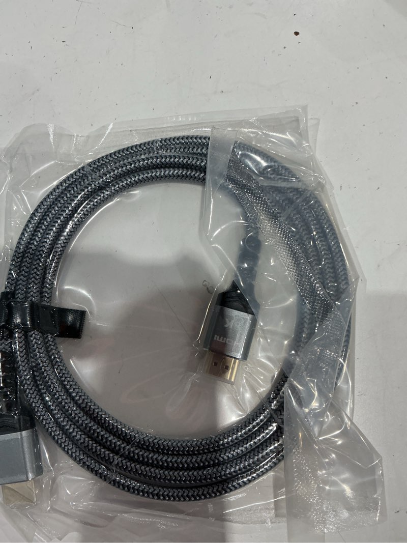 Condition photo showing Good Condition for highwings 8k 10k 4k hdmi cable 48gbps 6.6ft/2m, certified ultra high speed hdmi cable braided cord-4k@120hz 8k@60hz, dts:x, hdcp 2.2 & 2.3, hdr 10 compatible with roku tv/ps5/hdtv/blu-ray 6.6 feet grey