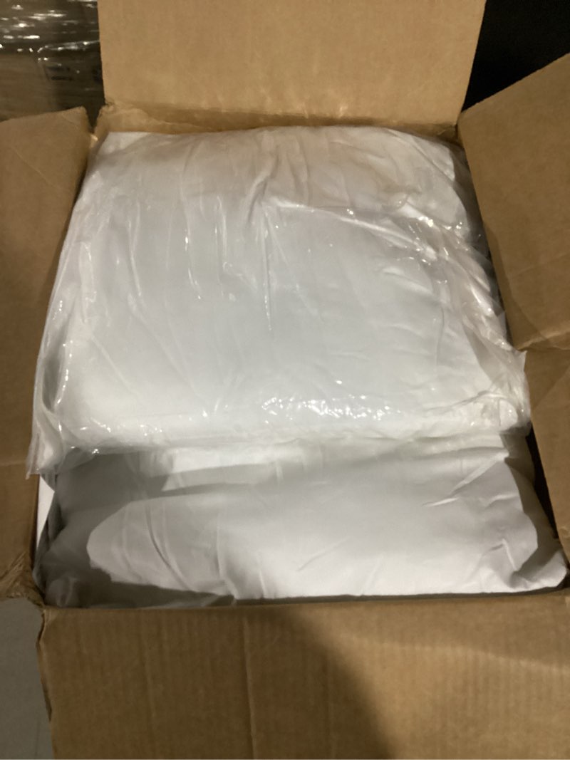 Condition photo showing Good Condition for ROYALE LINENS 18 x 18 Pillow Insert - Down Alternative Throw Pillows Insert - Square Pillow Pack of 2 White - Bed & Couch Pillows - Inner Cushion for Bed, Cushion for Living Room - Shams Stuffer White - Pack of 2 18x18 Inch