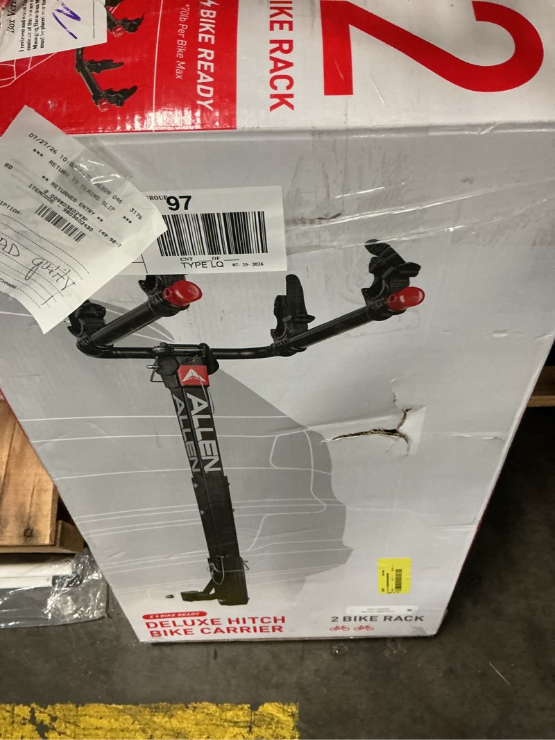 Condition photo showing Good Condition for allen sports deluxe 2-bicycle hitch mounted bike carrier, model 522rr, black