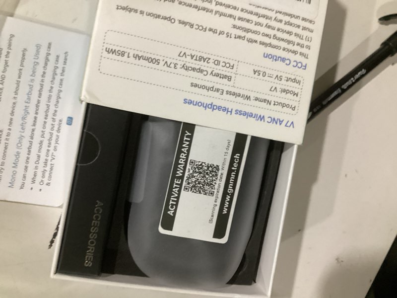 Condition photo showing New/Like New for GNMN Active Noise Cancelling Ear Buds Wireless Earbuds 96hrs Playback Bluetooth Headphones Dual Battery Display Stereo Bass Earphones with Earhooks Microphone IPX7 Waterproof for Sports/Workout Standard Black