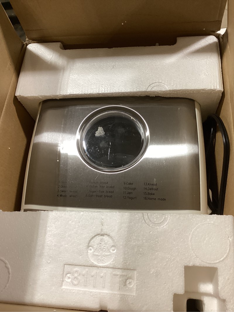 Condition photo showing Good Condition for Bread Maker, 2.2LB 16-in-1 Bread Machine, Automatic Bread Maker Machine with Nonstick Ceramic Pan & 15H Timer & 1H Keep Warm for Beginner, Breadmaker with Gluten-Free, French, Yogurt, Recipe