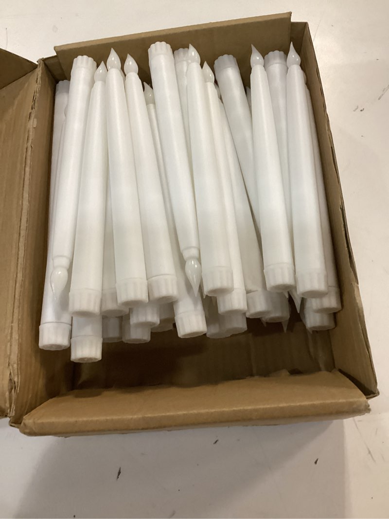 Condition photo showing Good Condition for baquler 50 pcs 8.5 inch led flameless taper candles bulk battery operated taper candles flickering candlesticks for wedding church valentines day table decoration 8.5 inch white 50