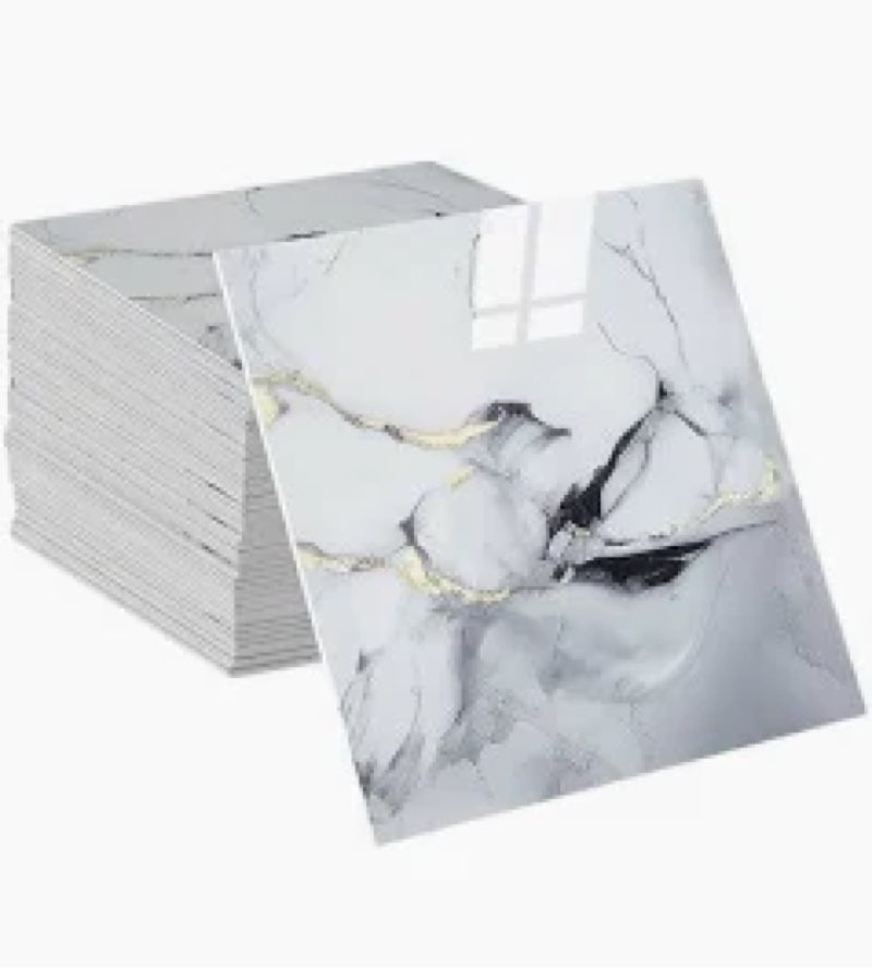 10 PCS Peel and Stick Backsplash,Self Adhesive Marble Wall Tile,PVC Wall Panels,3D Tiles for Bedroom