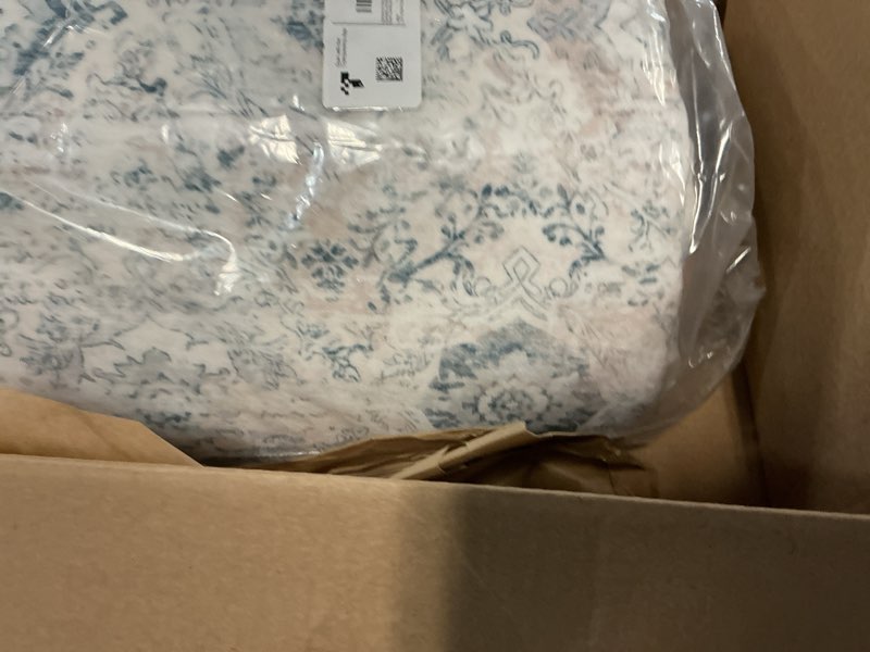 Condition photo showing Good Condition for 5x7 Area Rugs for Living Room, Bedroom - Machine Washable, Non-Slip Bedside Rug, Large Soft Floor Carpet for Office, Dining Room, Farmhouse and Home Decor, Nordic Serenity/Blue 5' x 7' Nordic Serenity / Blue