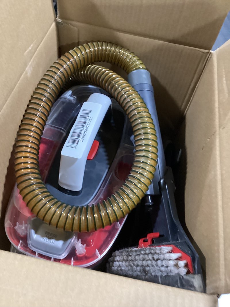 Condition photo showing As Is for Hoover CleanSlate Plus Portable Carpet + Upholstery Spot Cleaner Machine, Powerful Suction with Versatile Tools, Pet Stain Remover, Car and Auto Detailer, Pair with Hoover Carpet Cleaner Solution