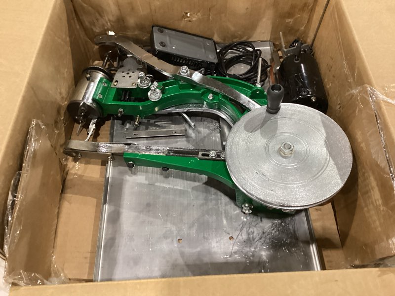 Condition photo showing Good Condition for 2021 cobbler sewing machine 110v 250w motor with stainless steel base eletrical and manual sets leather sewing machine for leather/shoes/bags/clothes/quilts/coats/trousers?green?…