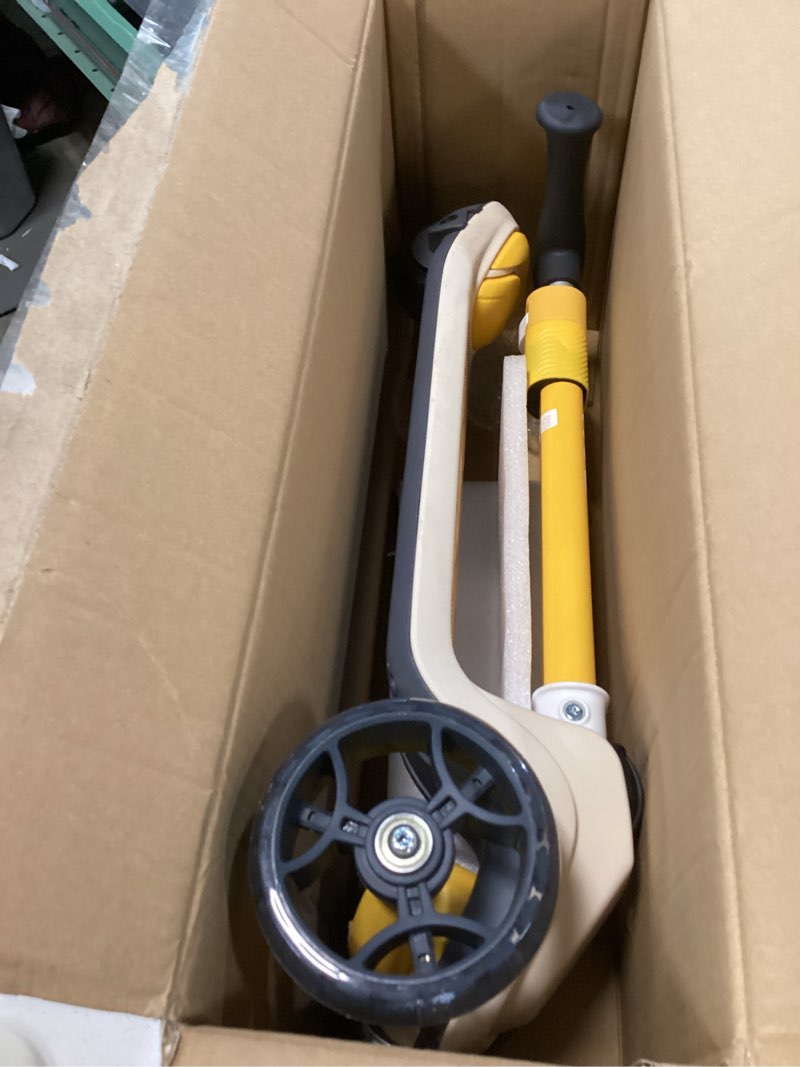 Condition photo showing New/Like New for KUB Toddler Scooter for Kids Ages 2+, 3 Wheel Kick Scooter with LED Light-Up Wheels, Adjustable Height Handlebar, Lean-to-Steer, Anti-Slip Deck, Easy-Fold Design, Gift for Boys and Girls Lemon Yellow