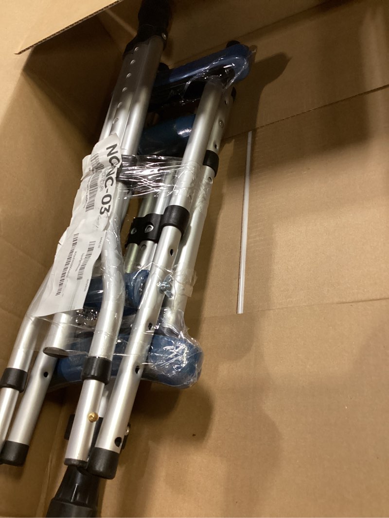 Condition photo showing Good Condition for Carex Folding Aluminum Under Arm Crutches for Adults 4'11" to 6'1", 2 Lightweight Crutches Included, Universal for Walking, Walking Aid for Kids, Adults & Seniors, Includes Padded Underarm Cushions