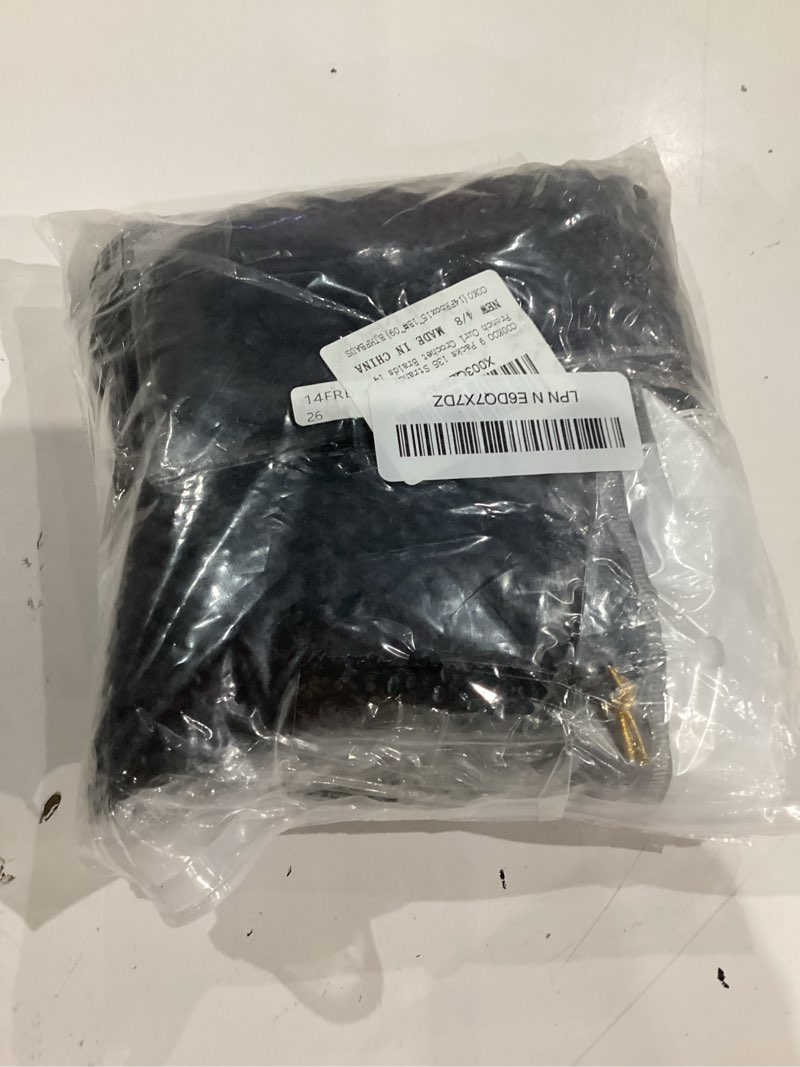 Condition photo showing As Is for cookoo 14 inch black french curl crochet braids for women,9 packs | total 135 strands,pre looped french curl braiding hair,goddess braids hair,synthetic hair extensions 1b# 14 inch (pack of 9)
