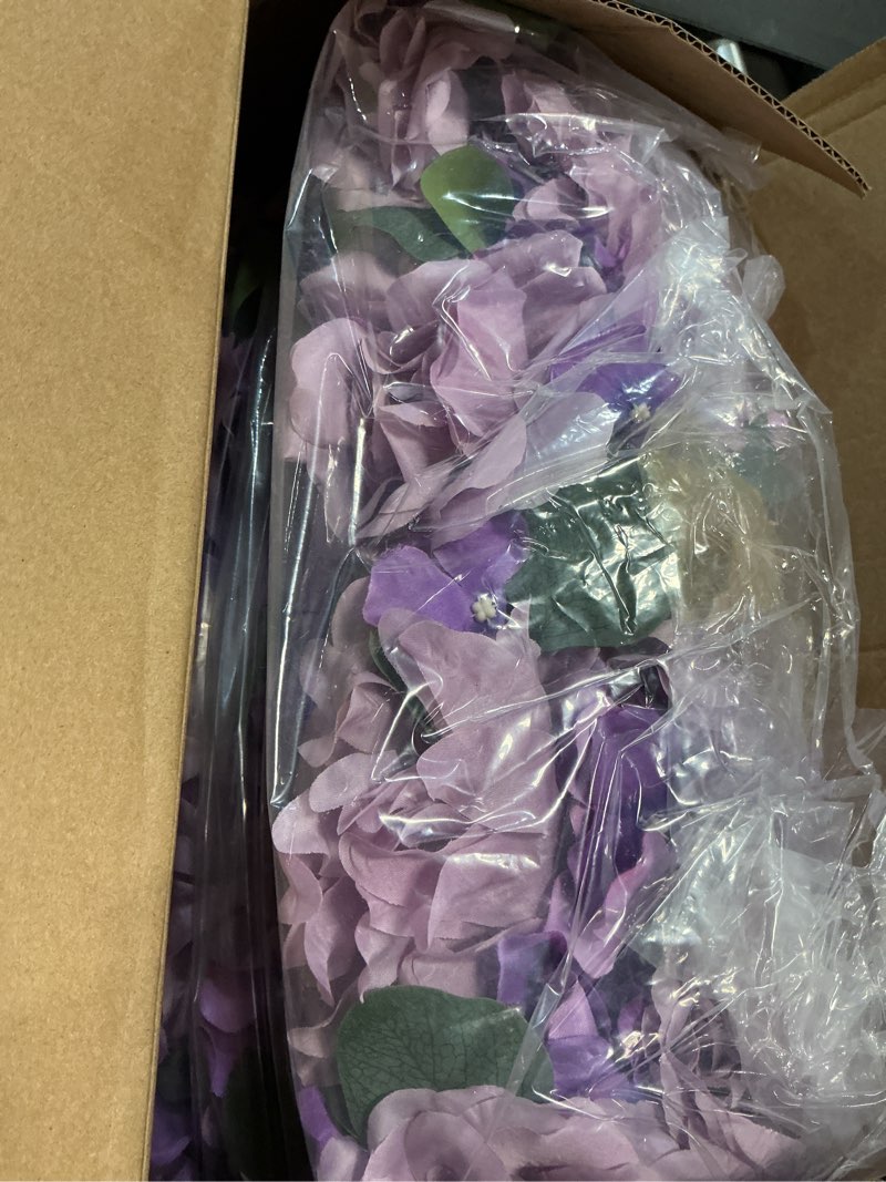 Condition photo showing Good Condition for artificial flower arch - 6 pack purple faux floral swags for wedding décor party backdrop,elegant flower arrangement for archways, indoor décor, home wall decoration and table centerpieces lavender 6