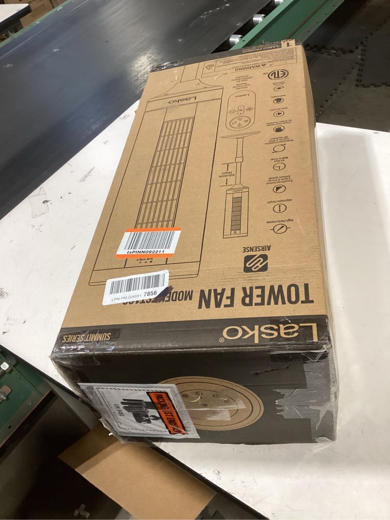 Condition photo showing Good Condition for lasko elevation tower fan for bedroom, office, and living room - 42”-54” adjustable height cooling with 31 ft/s airflow and 90° oscillation- quiet 28 db operation - remote control - black