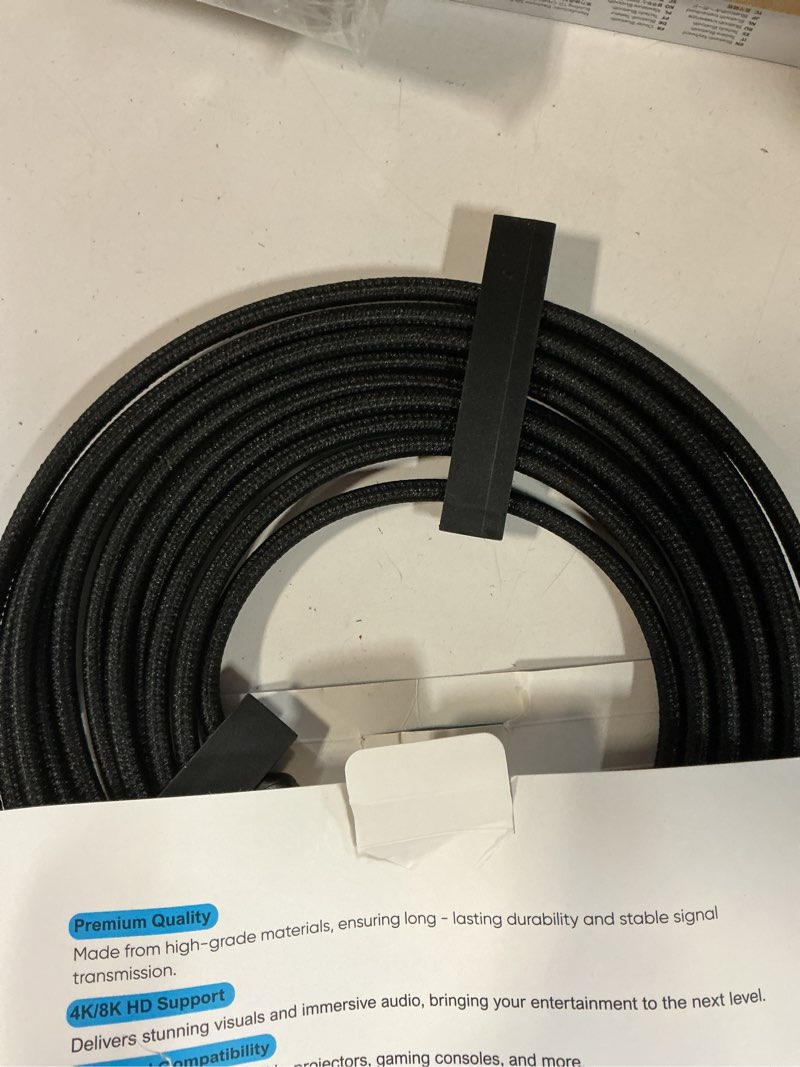 Condition photo showing Good Condition for highwings long hdmi cable 20 ft, 10k 8k 4k ultra hd high speed 2.1 hdmi cable 48gbps braided cord-4k@120hz 8k@60hz, dts:x, hdcp 2.2&2.3, dynamic hdr 10 compatible with dvd player/ps5/hdtv/blu-ray 20 feet