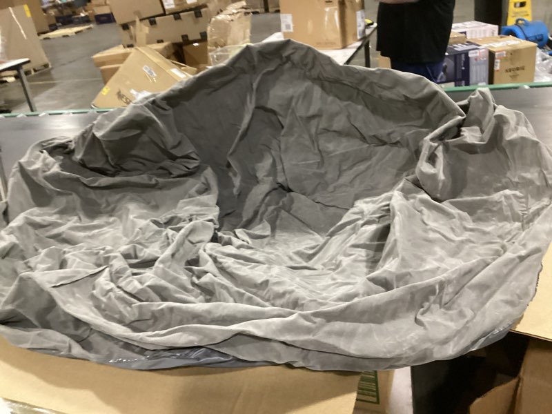 Condition photo showing As Is for Realspring Inflatable Bean Bag Chairs for Adult Blow up Chairs Lazy Sofa Folding Portable Inflatable Chair for Movie Outdoor Room Bedroom Reading Camping(Grey)