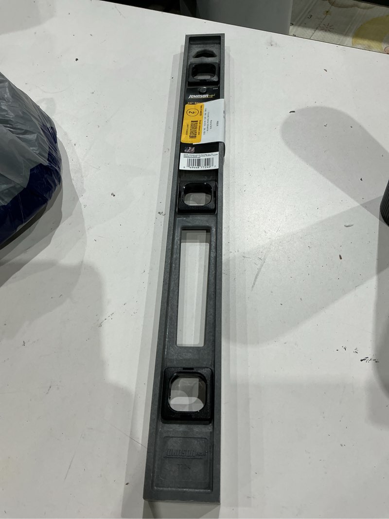 Condition photo showing As Is for johnson level plastic 24-inches 3 vial i-beam level
