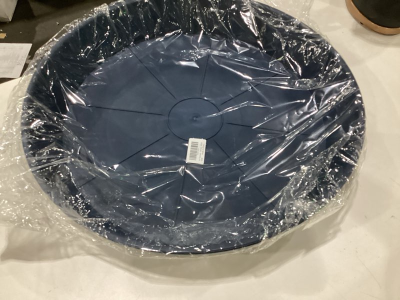 Condition photo showing Good Condition for 2 pack of plant saucer 20 22 inch, 3.6" depth, large deep heavy duty plant saucers, garden plastic plant trays for indoors outdoor, pot tray for planter 19-23" (blue)