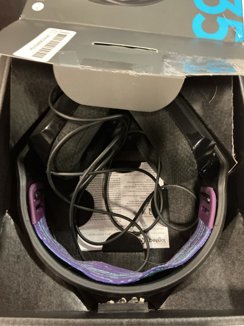 Condition photo showing As Is for logitech g335 wired gaming headset, with flip to mute microphone, 3.5mm audio jack, memory foam earpads, lightweight, compatible with pc, playstation, xbox, nintendo switch/switch 2 - black black wired headset