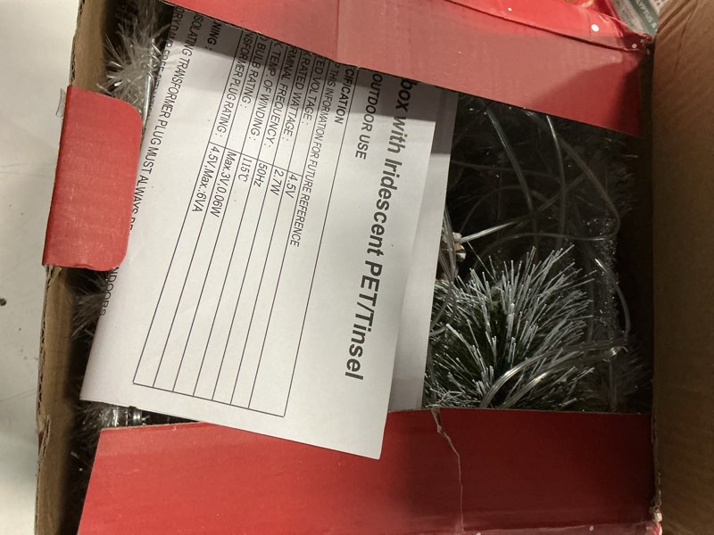 Condition photo showing As Is for Set of 3 Christmas Lighted Gift Boxes,Indoor Outdoor Christmas Decorations, 65 LED outdoor lighted holiday displays,Plug-in Light Up Presents Box for Indoor Christma tree Home Yard Lawn Decor Silver - pine cones