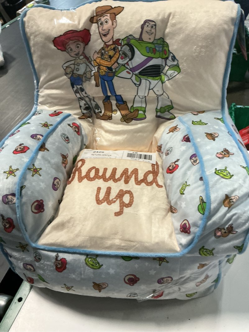 Condition photo showing Good Condition for disney toy story 18" toddler square beanbag chair, blue