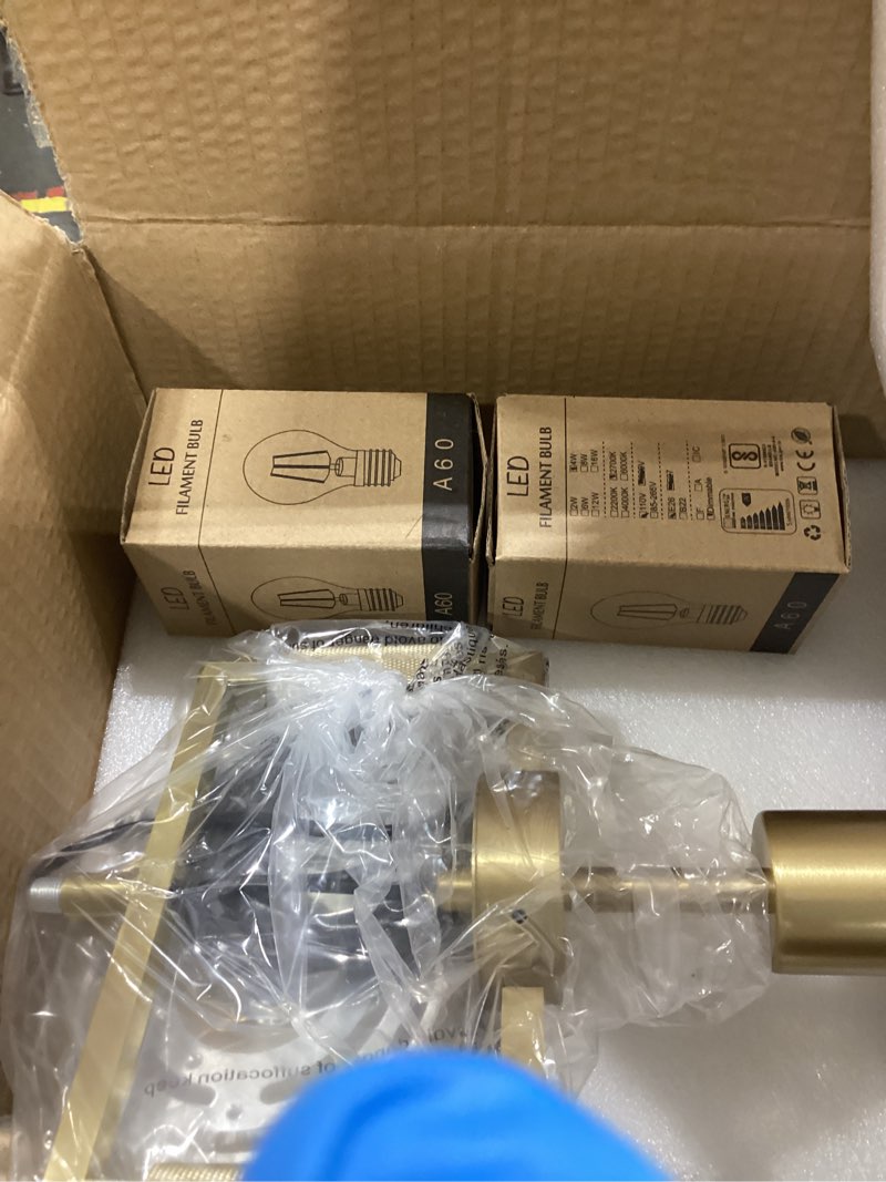 Condition photo showing As Is for Mondern Large Gold Kitchen Island Pendant Light, 10 '' W 1-Light Glass and Brass Island Pendant Lights,Dome Pendant Light, for Kitchen,Dining Room,Bathroom,Bar Brass-10-IN