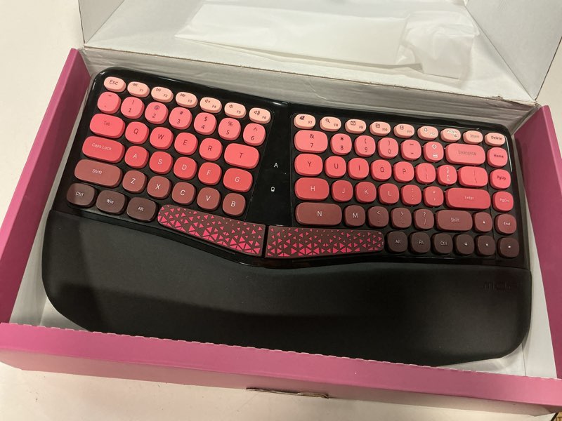 Condition photo showing Good Condition for Ergonomic Wireless Keyboard and Mouse Set Wireless Keyboard Silent Mice Set with Wrist Rest for Computer, Laptop, PC, Mac, Windows Black Pink